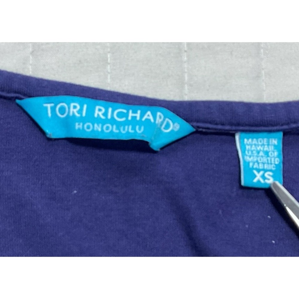 Tori Richard Honolulu Womens Purple Knit Drawstring Waist V-neck Dress Size XS - Picture 3 of 12